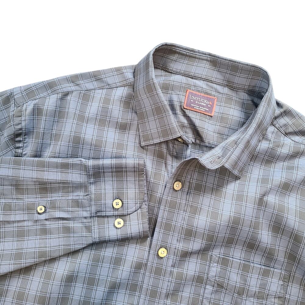 UNTUCKit Beresan‎ Shirt Mens XL Blue Performance Stretch Button Up Long Sleeve
